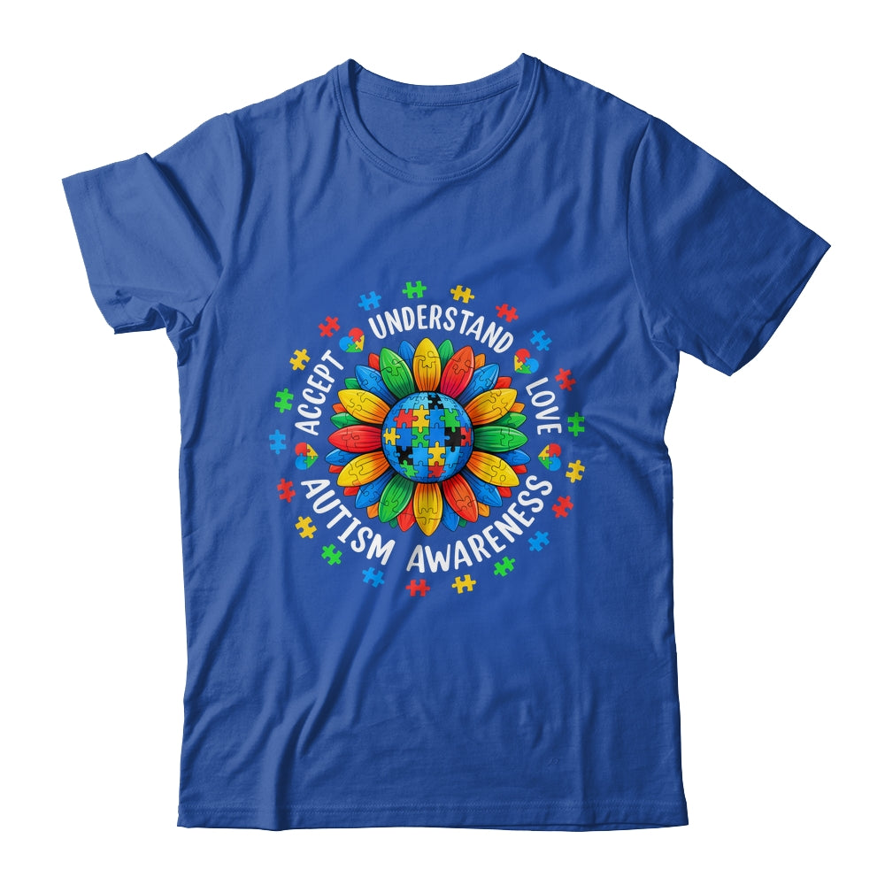 Accept Understand Sunflower Men Women Kids Autism Awareness Shirt & Hoodie | teecentury