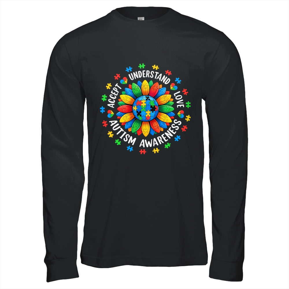 Accept Understand Sunflower Men Women Kids Autism Awareness Shirt & Hoodie | teecentury