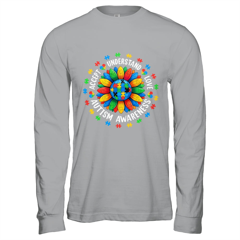 Accept Understand Sunflower Men Women Kids Autism Awareness Shirt & Hoodie | teecentury