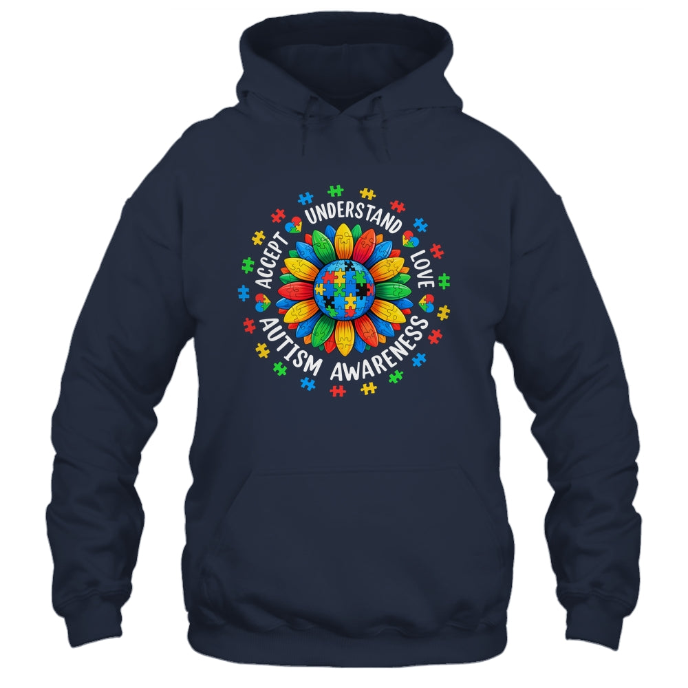 Accept Understand Sunflower Men Women Kids Autism Awareness Shirt & Hoodie | teecentury