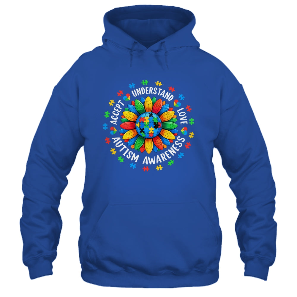 Accept Understand Sunflower Men Women Kids Autism Awareness Shirt & Hoodie | teecentury