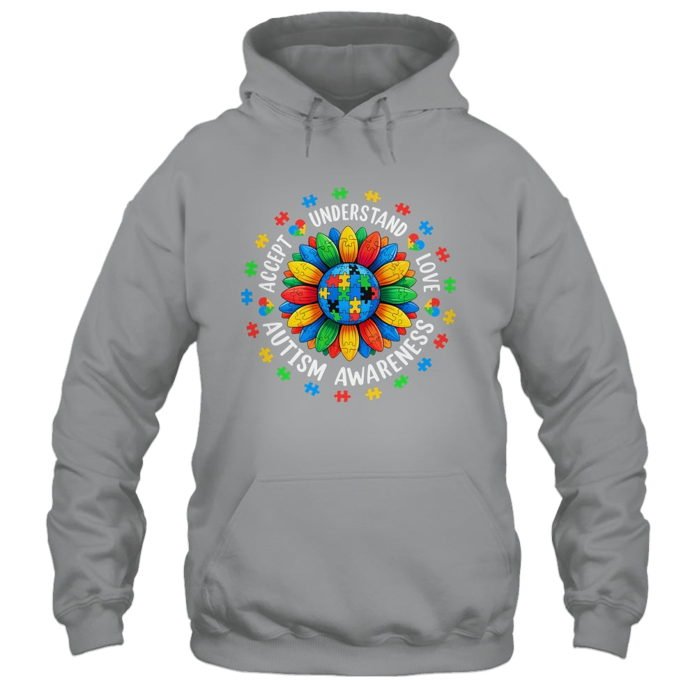 Accept Understand Sunflower Men Women Kids Autism Awareness Shirt & Hoodie | teecentury