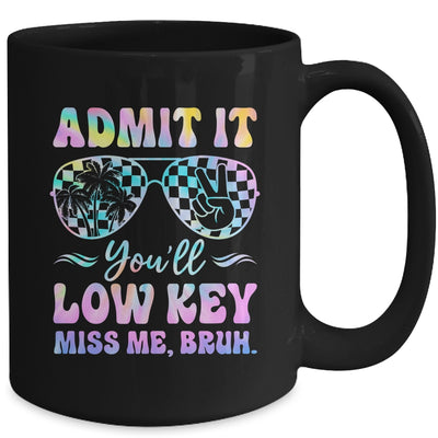 Admit It You'll Low Key Miss Me Bruh Tie Dye Beach Teacher Mug | teecentury