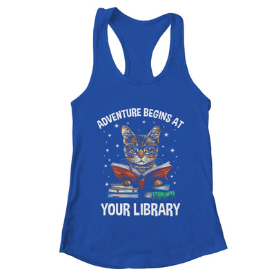 Adventure Begins At Your Library Summer Reading 2024 Cat Shirt & Tank Top | teecentury