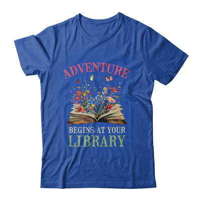 Adventure Begins At Your Library Summer Reading 2024 Flowers Shirt & Tank Top | teecentury