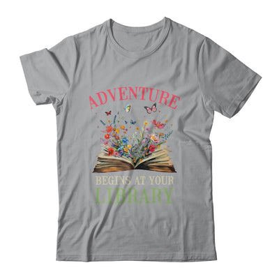 Adventure Begins At Your Library Summer Reading 2024 Flowers Shirt & Tank Top | teecentury