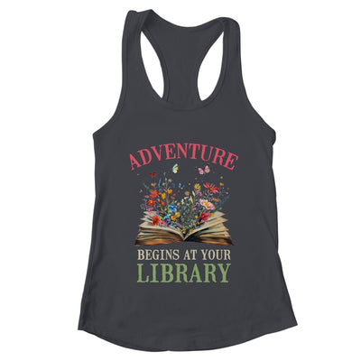 Adventure Begins At Your Library Summer Reading 2024 Flowers Shirt & Tank Top | teecentury