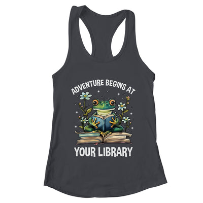 Adventure Begins At Your Library Summer Reading 2024 Frog Shirt & Tank Top | teecentury