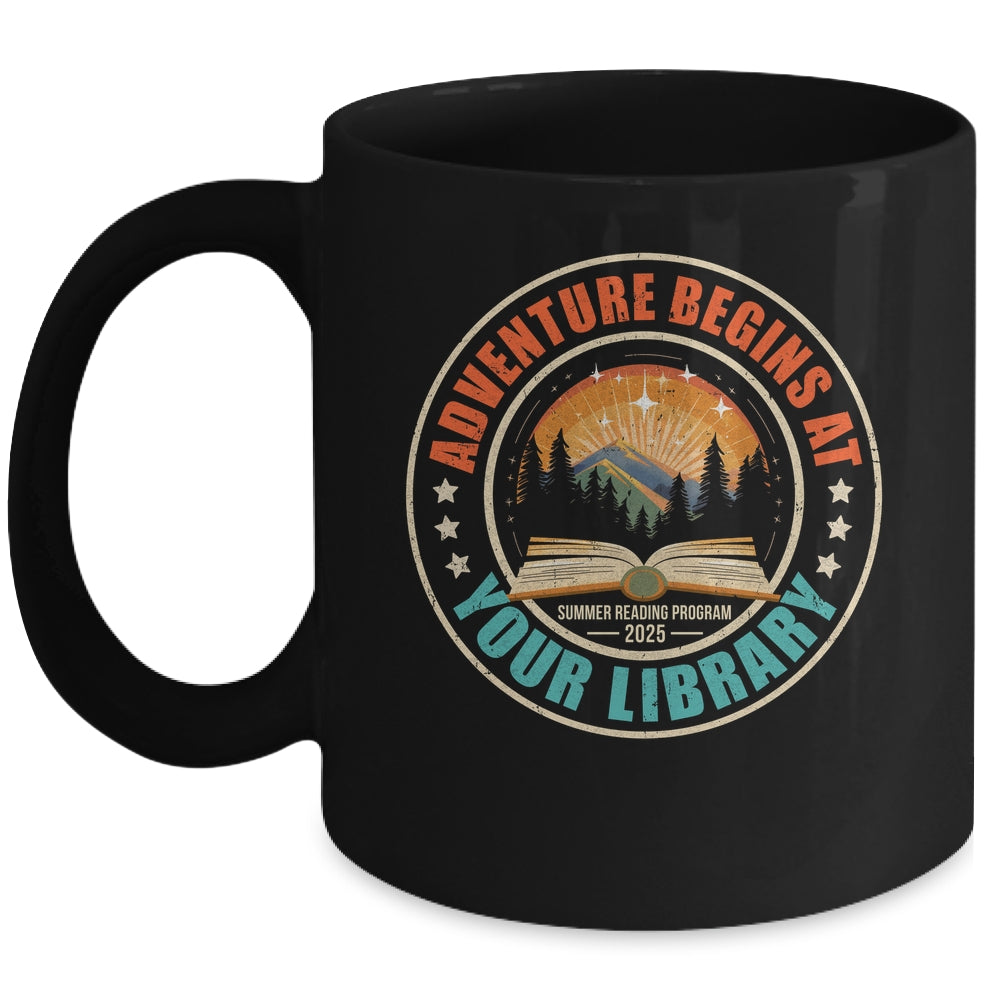 Adventure Begins Library Summer Reading Program 2025 Retro Mug | teecentury
