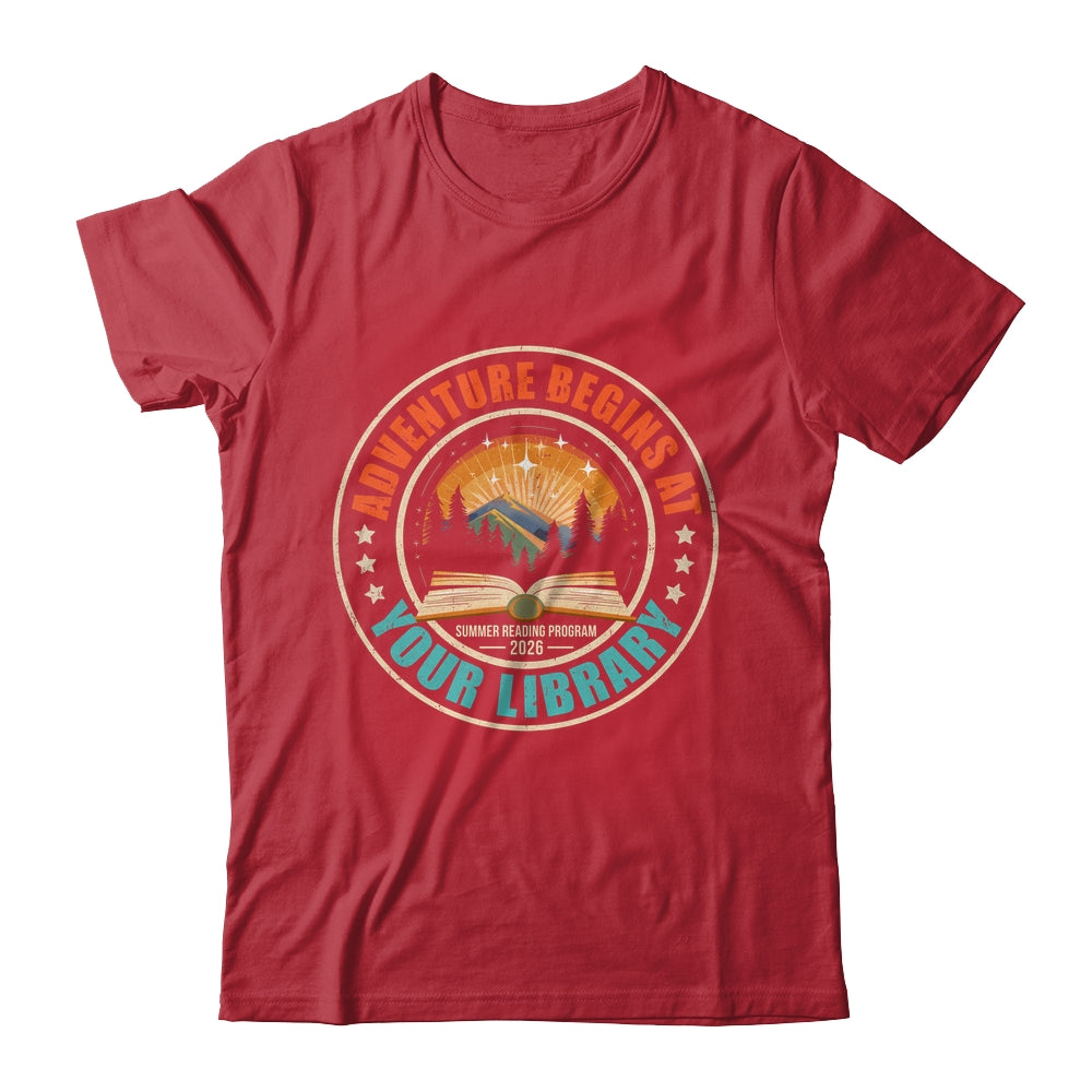 Adventure Begins Library Summer Reading Program 2026 Retro Shirt & Hoodie | teecentury