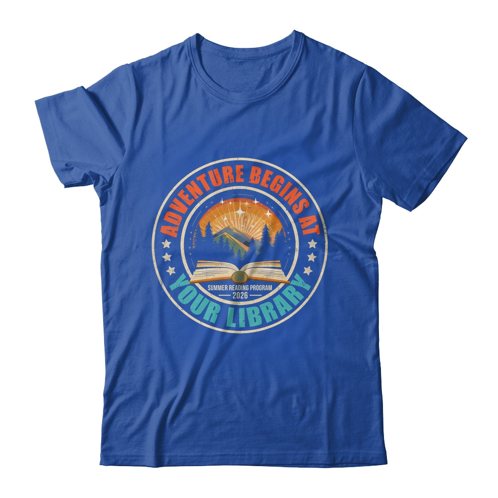 Adventure Begins Library Summer Reading Program 2026 Retro Shirt & Hoodie | teecentury