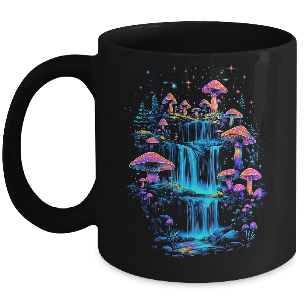 Aesthetic Colorful Water Fall Mushroom Cottagecore Mushroom Mug | teecentury