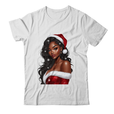 African American Afro Girl Melanin Santa Claus Christmas Shirt & Sweatshirt | teecentury