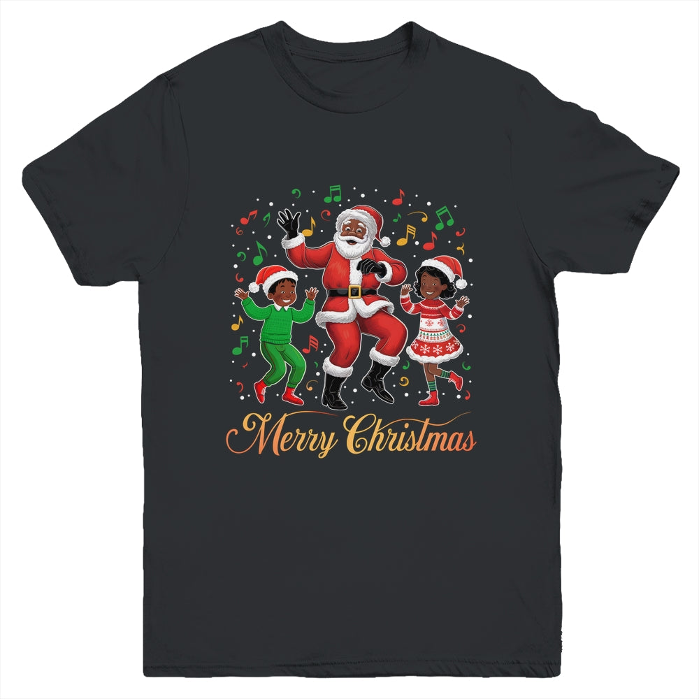 African American Christmas Family Santa Merry Christmas Youth Shirt | teecentury