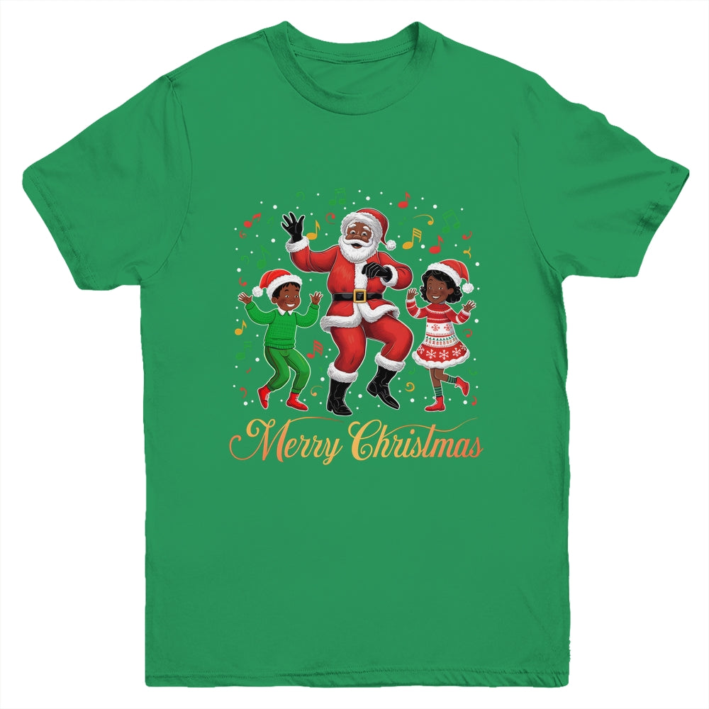 African American Christmas Family Santa Merry Christmas Youth Shirt | teecentury