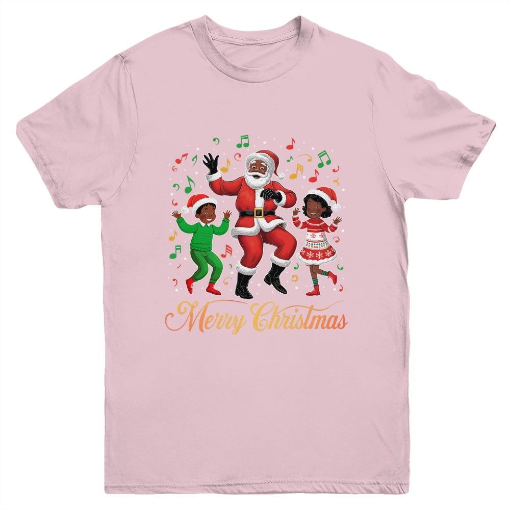 African American Christmas Family Santa Merry Christmas Youth Shirt | teecentury