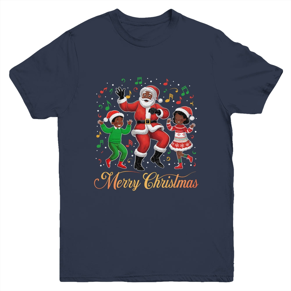 African American Christmas Family Santa Merry Christmas Youth Shirt | teecentury