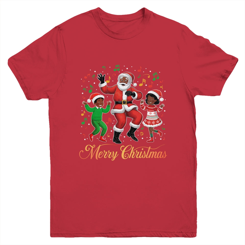 African American Christmas Family Santa Merry Christmas Youth Shirt | teecentury