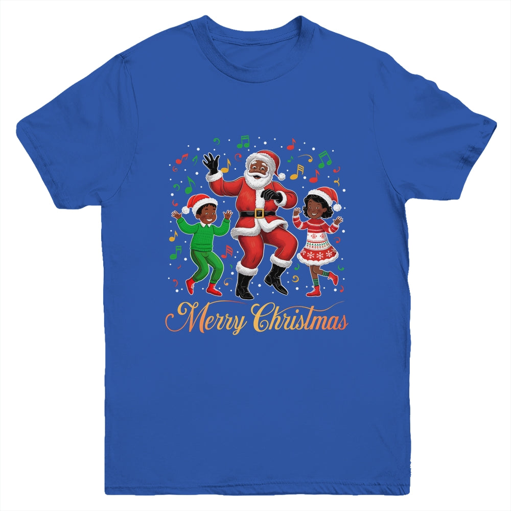 African American Christmas Family Santa Merry Christmas Youth Shirt | teecentury