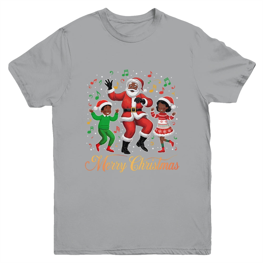 African American Christmas Family Santa Merry Christmas Youth Shirt | teecentury