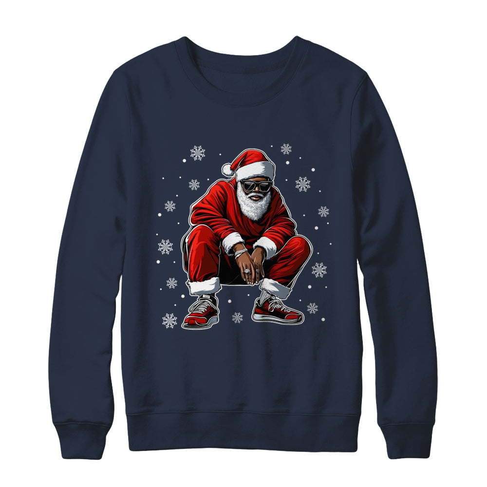 African American Christmas Xmas Afro Santa Claus Men Shirt & Sweatshirt | teecentury