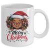 African American Merry Christmas African Black Afro Girls Mug | teecentury