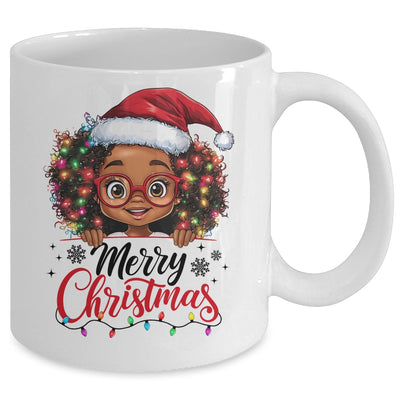 African American Merry Christmas African Black Afro Girls Mug | teecentury