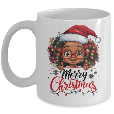 African American Merry Christmas African Black Afro Girls Mug | teecentury