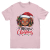 African American Merry Christmas African Black Afro Girls Youth Shirt | teecentury