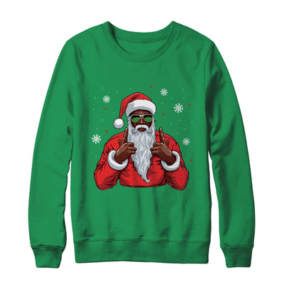 African American Santa Christmas Afro Cool Black Shirt & Sweatshirt | teecentury