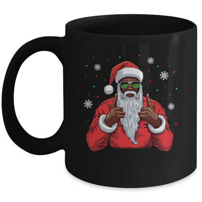 African American Santa Christmas Afro Cool Black Mug | teecentury