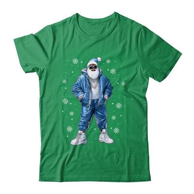African American Santa Christmas Blue Cool Black X-Mas Shirt & Sweatshirt | teecentury