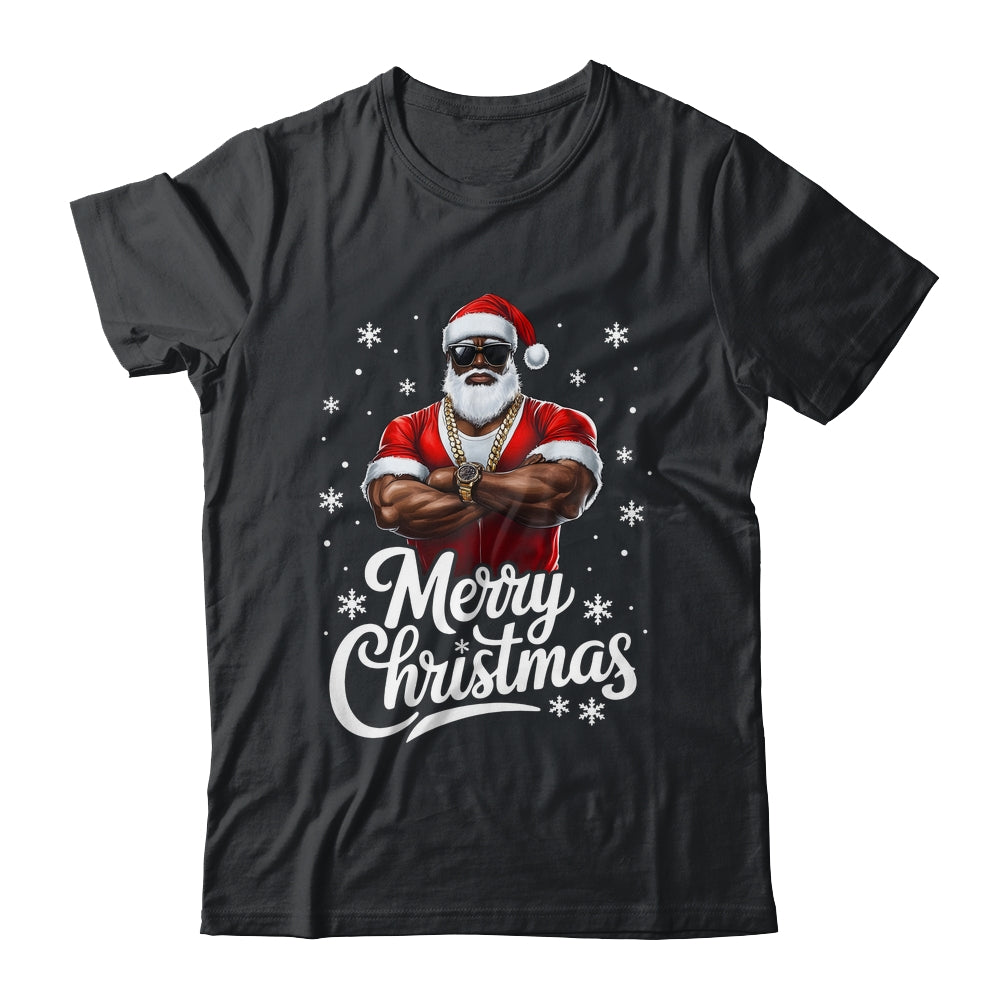 African American Santa Christmas Cool Afro Black Men Shirt & Sweatshirt | teecentury