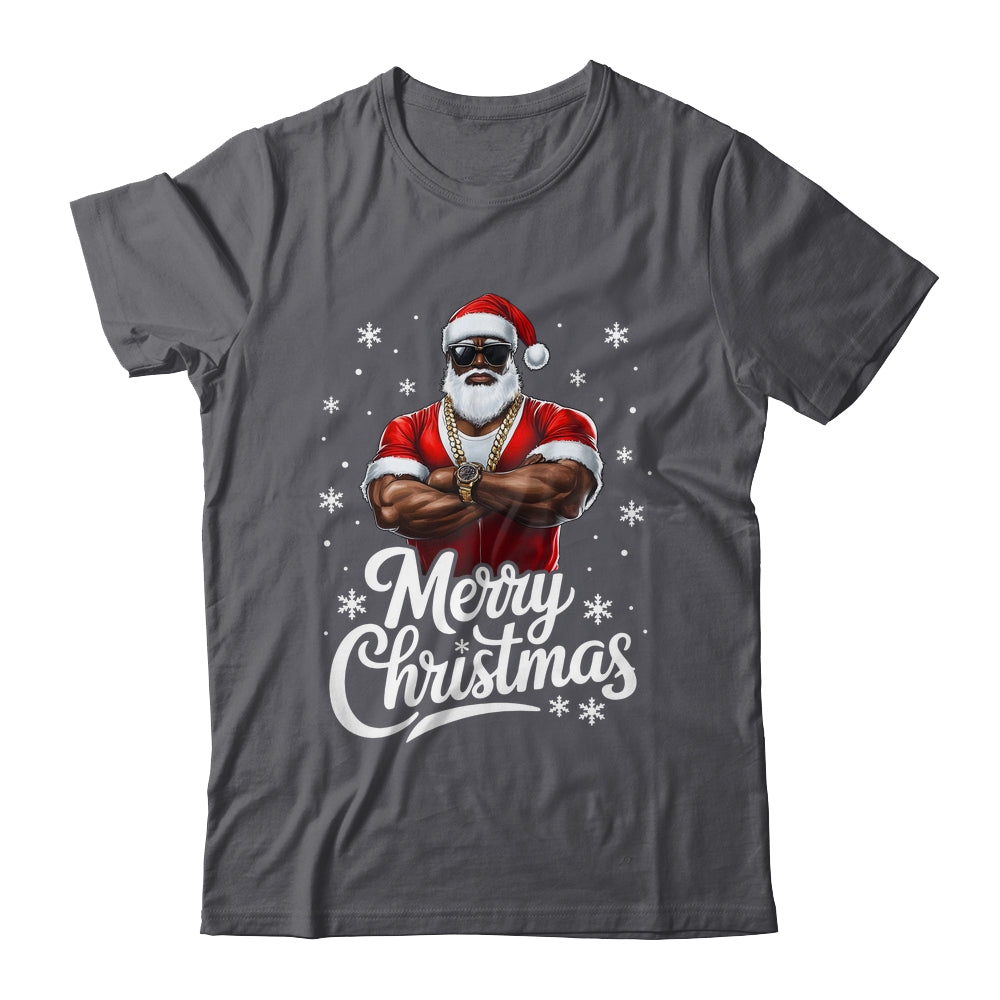 African American Santa Christmas Cool Afro Black Men Shirt & Sweatshirt | teecentury