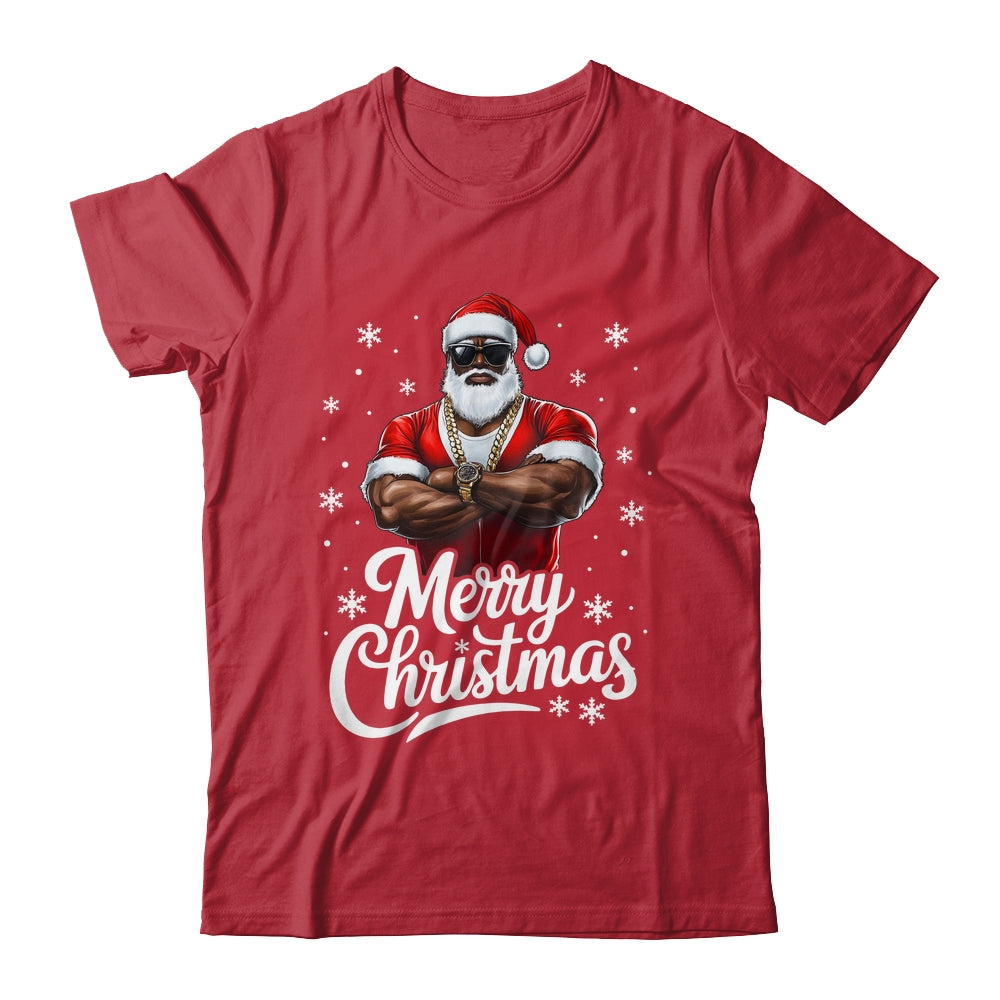 African American Santa Christmas Cool Afro Black Men Shirt & Sweatshirt | teecentury