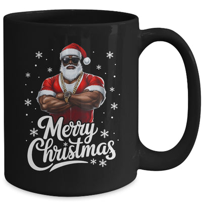 African American Santa Christmas Cool Afro Black Men Mug | teecentury