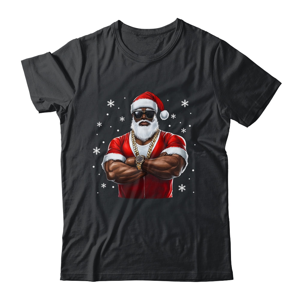 African American Santa Christmas Cool Afro Black X-Mas Shirt & Sweatshirt | teecentury