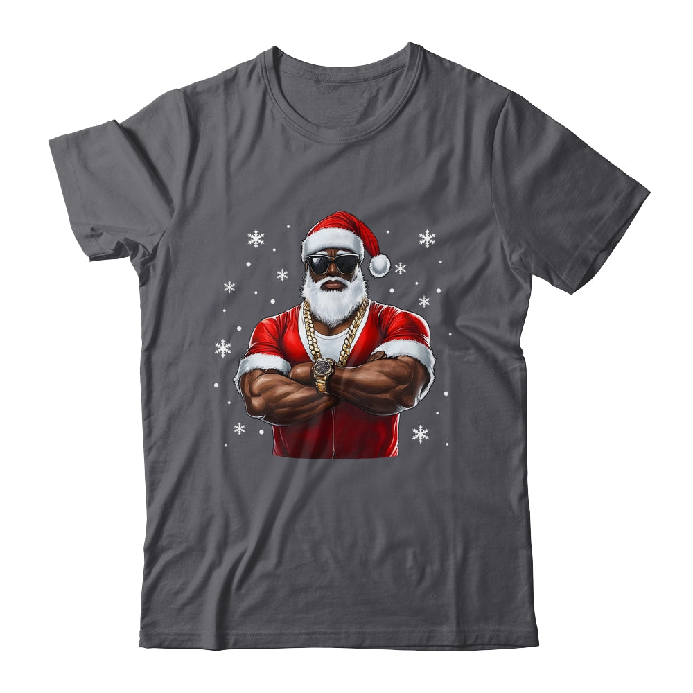 African American Santa Christmas Cool Afro Black X-Mas Shirt & Sweatshirt | teecentury