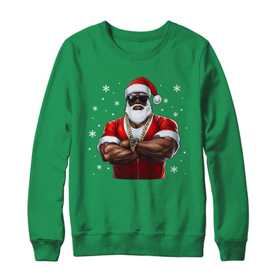 African American Santa Christmas Cool Afro Black X-Mas Shirt & Sweatshirt | teecentury