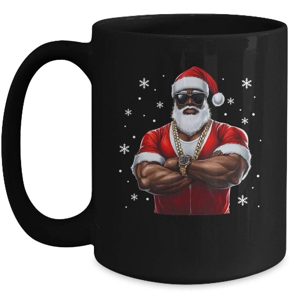 African American Santa Christmas Cool Afro Black X-Mas Mug | teecentury