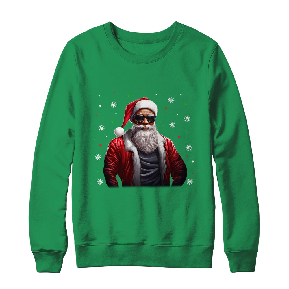 African American Santa Christmas For Men Cool Black Shirt