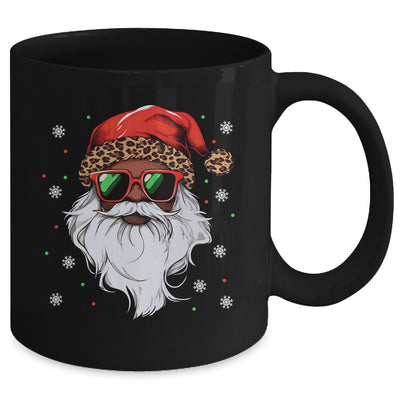 African American Santa Claus Black Christmas Leopard Xmas Mug | teecentury