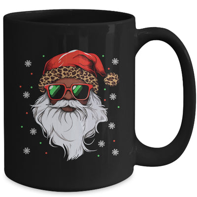 African American Santa Claus Black Christmas Leopard Xmas Mug | teecentury