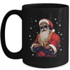 African American Santa Claus Family Christmas Black Mug | teecentury