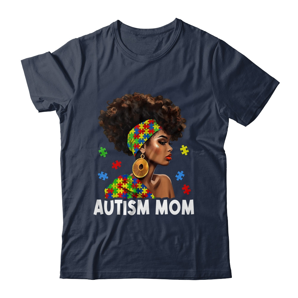 African Black Autism Mom Afro Mother Autism Awareness Mama Shirt & Tank Top | teecentury