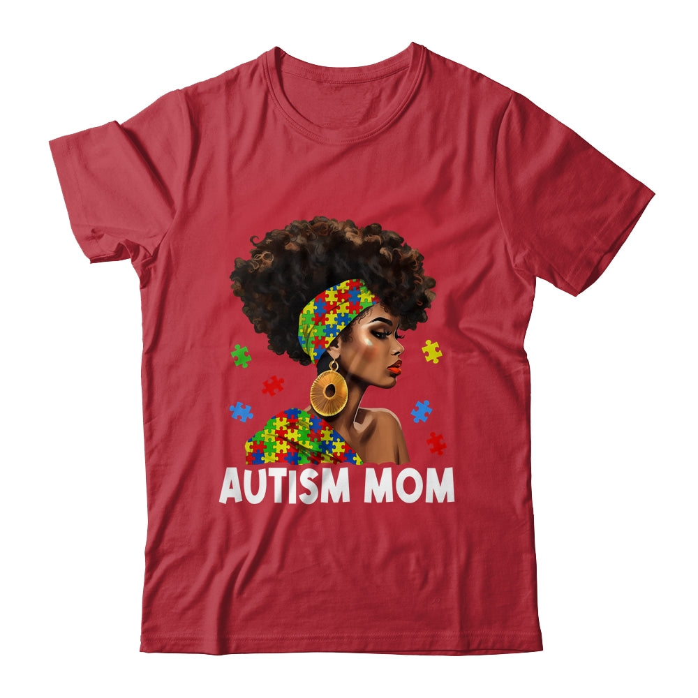 African Black Autism Mom Afro Mother Autism Awareness Mama Shirt & Tank Top | teecentury