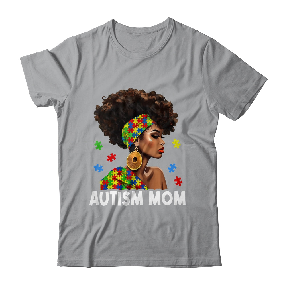 African Black Autism Mom Afro Mother Autism Awareness Mama Shirt & Tank Top | teecentury