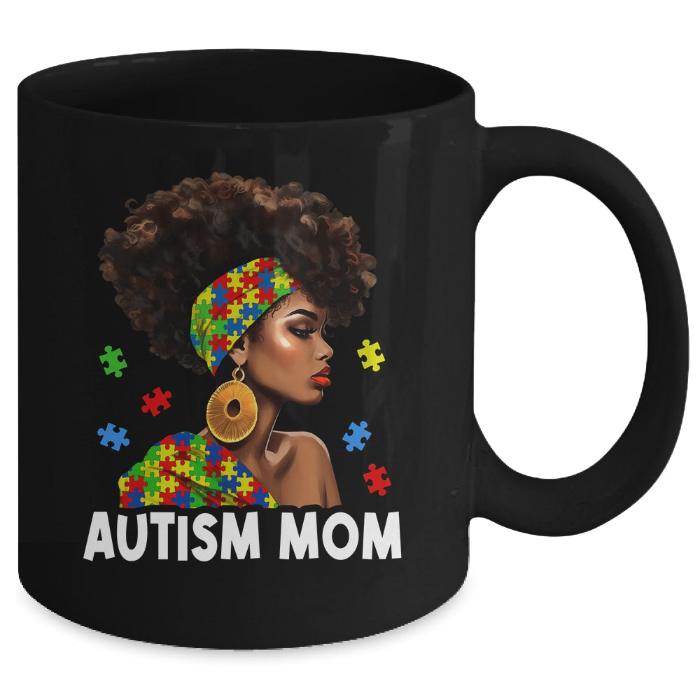 African Black Autism Mom Afro Mother Autism Awareness Mama Mug | teecentury