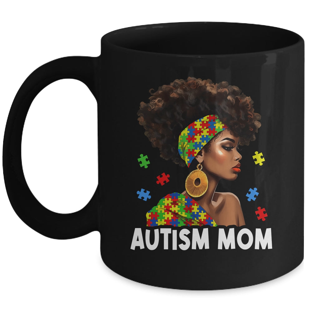 African Black Autism Mom Afro Mother Autism Awareness Mama Mug | teecentury