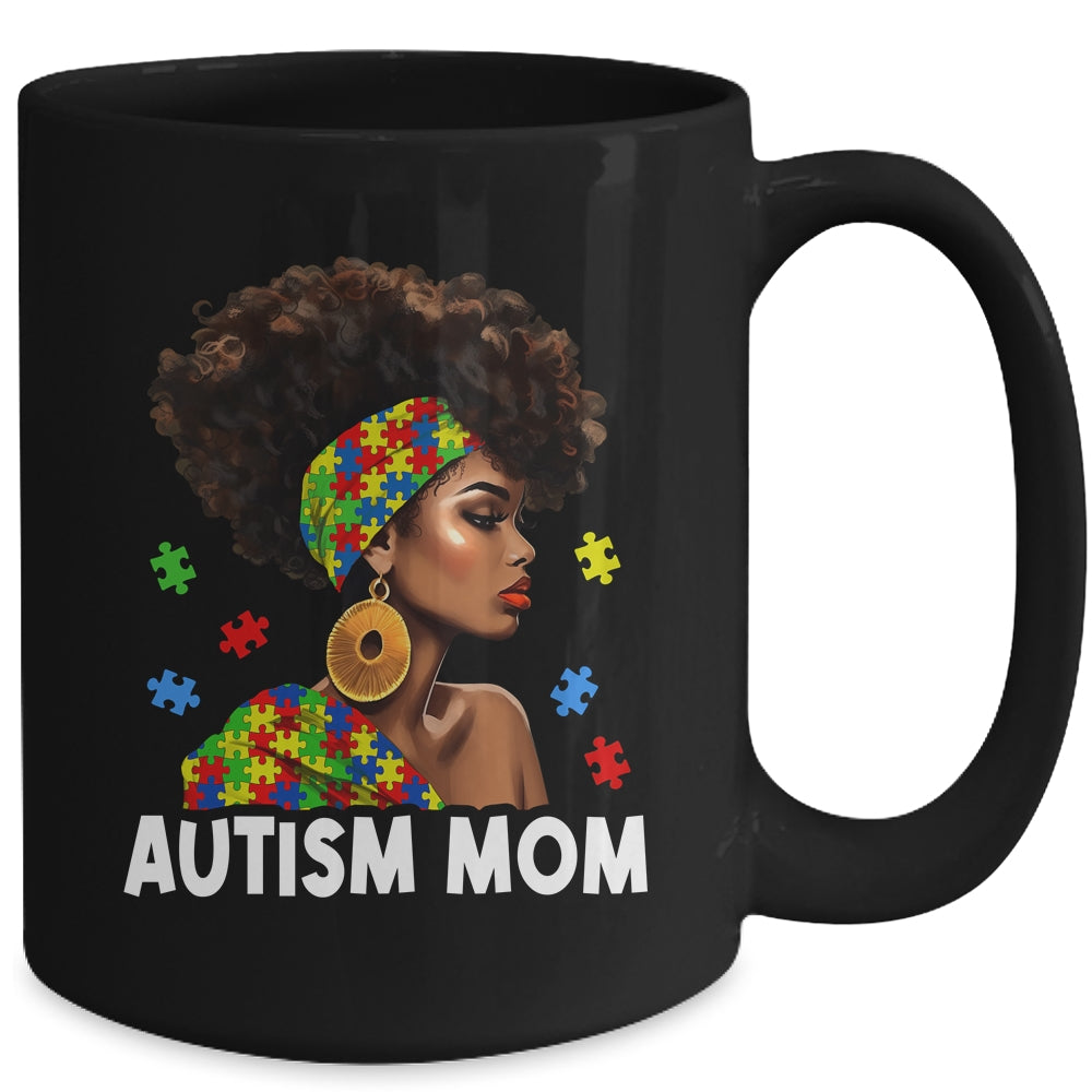 African Black Autism Mom Afro Mother Autism Awareness Mama Mug | teecentury